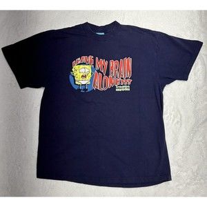 Vintage Spongebob Squarepants Navy Blue Faded T-Shirt 2001 Men's Size XL